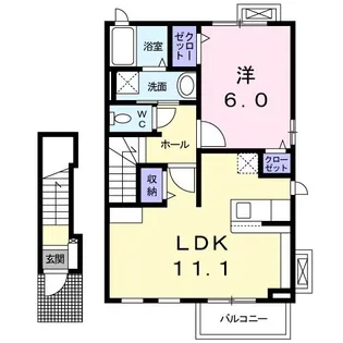 ヴィラプリムローズC【2階】の間取り