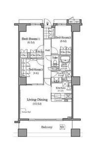 神奈川県横浜市中区本牧原【マンション】の間取り