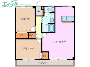 コーキア桑部【2階】の間取り