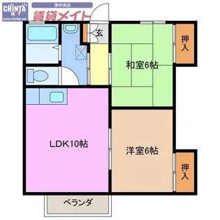 サンシティーB棟【1階】の間取り