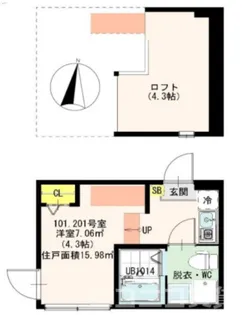東京都足立区梅田6【アパート】の間取り