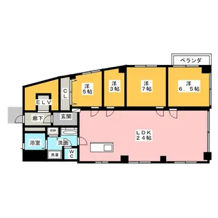 ハイウッド栄【6階】の間取り