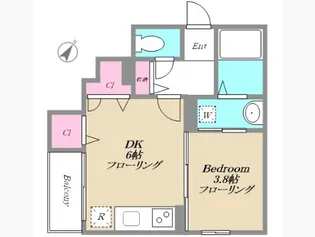 ソレアード桜坂【2階】の間取り