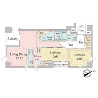 東京都新宿区市谷仲之町【マンション】の間取り