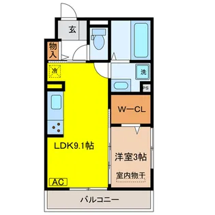 岐阜県羽島郡岐南町下印食1【アパート】の間取り