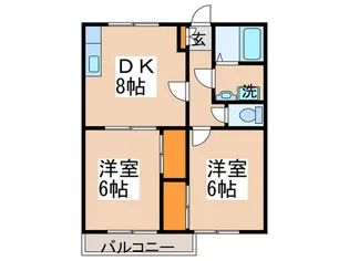 グリーンコートオリモA【2階】の間取り