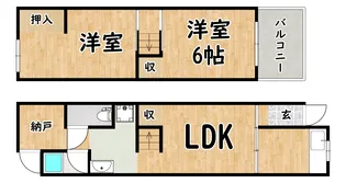 大阪府東大阪市長堂3【一戸建】の間取り
