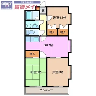 コスモスイン【4階】の間取り