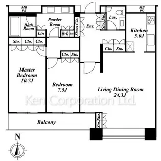 芝浦アイランド エアタワー【42階】の間取り