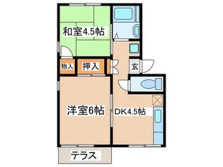 パ-ルハイツ森野【1階】の間取り