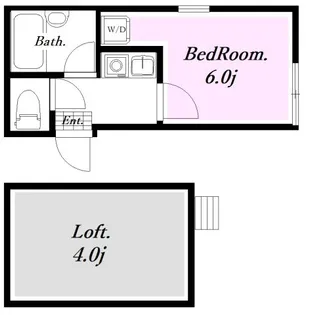 ユナイト桜本アビー・ワンバック【2階】の間取り