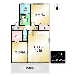 プラザ・シャルムB【1階】の間取り