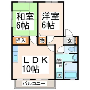 サンビレッジ山ノ神【2階】の間取り