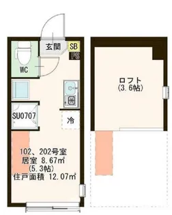 ハーモニーテラス上井草III【2階】の間取り