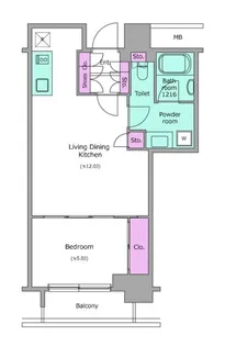 レジディア月島II【11階】の間取り