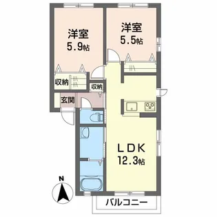 シャーメゾンmf B棟【1階】の間取り