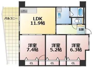 カゼマチテラス【4階】の間取り