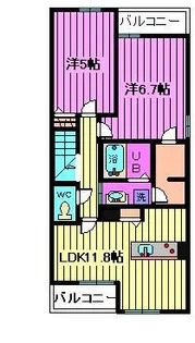 埼玉県さいたま市緑区大字三室【アパート】の間取り