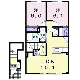 シャンパリーノIII【2階】の間取り