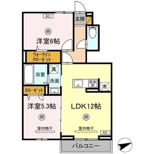 グランディオ B【1階】の間取り