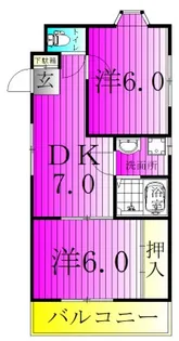 ソワサント我妻【1階】の間取り