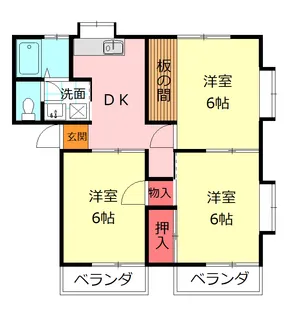 埼玉県東松山市若松町2【アパート】の間取り