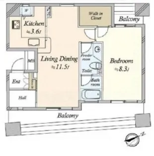 ジェイパーク芝浦ベイサイドスクエア【6階】の間取り