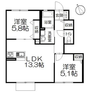 ウィンヴィレッジ【1階】の間取り