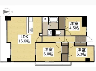 岡山県岡山市北区今1【マンション】の間取り