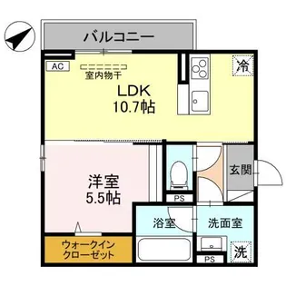 新潟県長岡市弓町1【アパート】の間取り