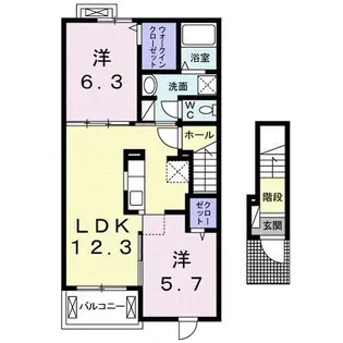 ケーズコート岩出【2階】の間取り