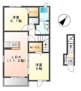 ル プティ レーヌ【2階】の間取り