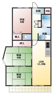 兵庫県明石市魚住町錦が丘3【マンション】の間取り