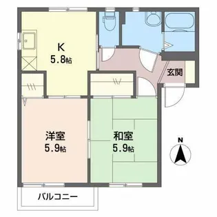 ディアス上杉B【2階】の間取り