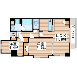 ルミネ薬師堂【2階】の間取り