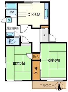 グランドヒル岡上A【1階】の間取り
