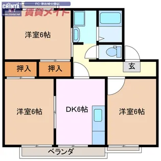 M’sハイム B棟【2階】の間取り