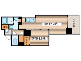 プラウドタワー栄【4階】の間取り