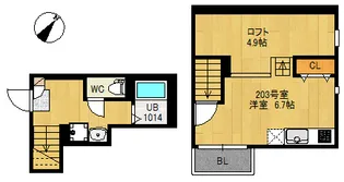 RIZEST長町II【2階】の間取り