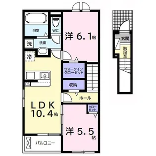 今津朝山アパートI【2階】の間取り