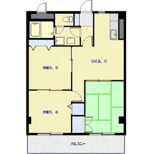 サンウィング【3階】の間取り