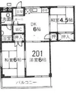 メイプル大和田201【2階】の間取り