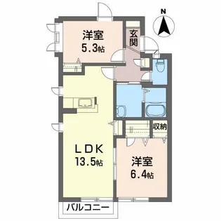 フラット園【2階】の間取り