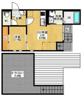 Grandtic青崎【2階】の間取り
