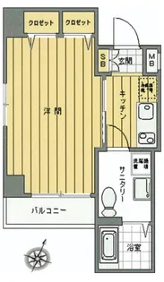 トーシンフェニックス日本橋浜町壱番館【5階】の間取り