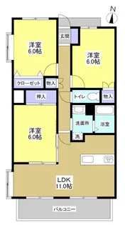 ライ・レ・ローゼ【1階】の間取り