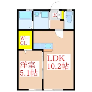 エイチアンドエス【1階】の間取り