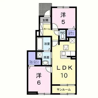 ルミナーラ西中央【1階】の間取り