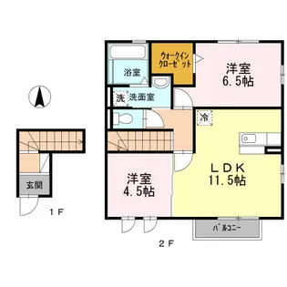 クロワール【2階】の間取り