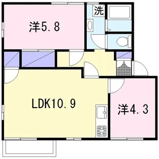 ハイツサンライズ【2階】の間取り